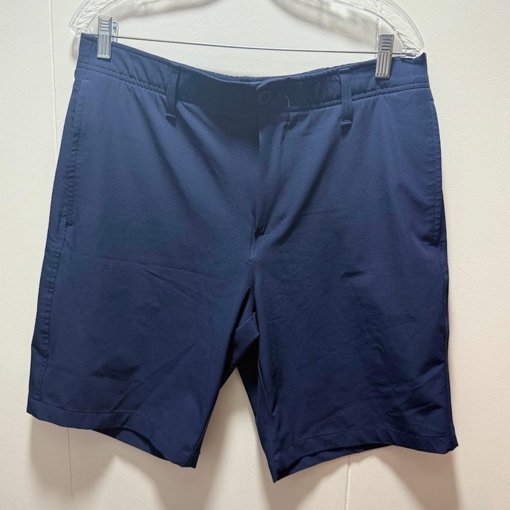 Under Armour Mens Navy Blue Performance Golf Shorts Stretch Flat Front Size 34